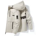 thumbnail image 3 of Chaqueta con capucha y cremallera para hombre, abrigo informal de alta calidad, resistente al viento, para deportes al aire libre, estilo ligero, para otoño e invierno, novedad de 2024, 3 of 5