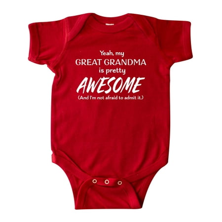 

Inktastic Yeah My Great Grandma Is Pretty Awesome Gift Baby Boy or Baby Girl Bodysuit
