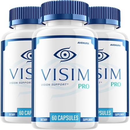 Visim Pro Eye Support Supplement – VisimPro Capsules Advanced Formula for Healthy Vision, 3 Pack, 180 Capsules