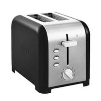 Kenmore 2 Slice 1400W Toaster with Dual Controls, 1.5in wide Slots, Silver and Black
