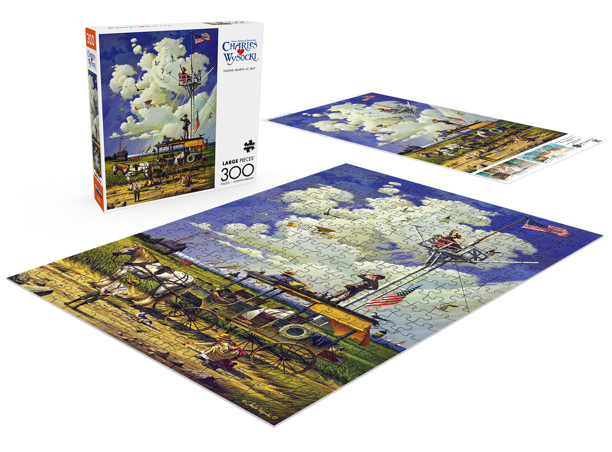 Buffalo Games 300-Piece Charles Wysocki Young Hearts at Sea Interlocking Jigsaw Puzzle