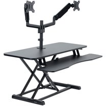 VIVO White Corner Height Adjustable Cubicle Sit to Standing Tabletop ...