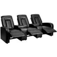 thumbnail image 2 of Flash Furniture Eclipse Series 3-Seat Reclining Black LeatherSoft Theater Seating Unit with Cup Holders, 2 of 5