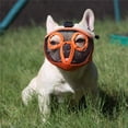 thumbnail image 1 of Adjustable Breathable Mesh Bulldog Muzzle for Short Snout Dogs - Prevent Biting, Chewing, Licking, Grooming - Orange N-S, 1 of 4