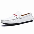 thumbnail image 3 of Men's Casual Loafers Slip On Leather Shoes Comfortable Lightweight Driving Shoes Male Moccasins Classic Penny Loafer Flats Boat Shoes Outdoor Walking Shoes, 3 of 15