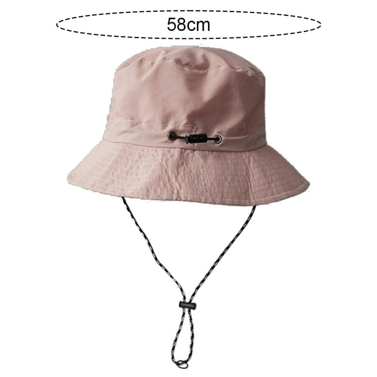 Wide Brim Foldable Sun Bucket Hat, Summer String Hat Cap, Fishing & Beach  Travels 