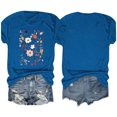 thumbnail image 4 of Camisetas de Verano de Mujer Pequeña Flor Impresa Cuello Redondo Manga Corta Superior, Verano Superior de las Mujeres, 4 of 8
