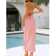 thumbnail image 3 of Vestido largo Realtix de seda satinada sin espalda para mujer, 3 of 5