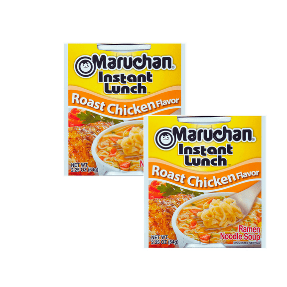 Maruchan Instant Lunch Roast Chicken Flavor Ramen Noodles, 2 Pack (4.5 oz Total) – Quick & Savory Meal Solution