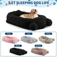 thumbnail image 5 of Large Dog Bed 71" x 45" x 12" with Removable Cover, Blanket & Storage Bag, Orthopedic Foam Pet Bed for Extra Large Dogs, Machine Washable, Portable Handle, 5 of 8