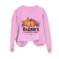 thumbnail image 4 of Aboser HAGRID'S Pumpkin Farm Sweatshirts for Women Oversized Casual Long Sleeve Pullover Shirts Retro Thanksgiving Holiday Tops Fall Fleece Crewneck Sweatshirt Y2k Clothes Pink XS, 4 of 4