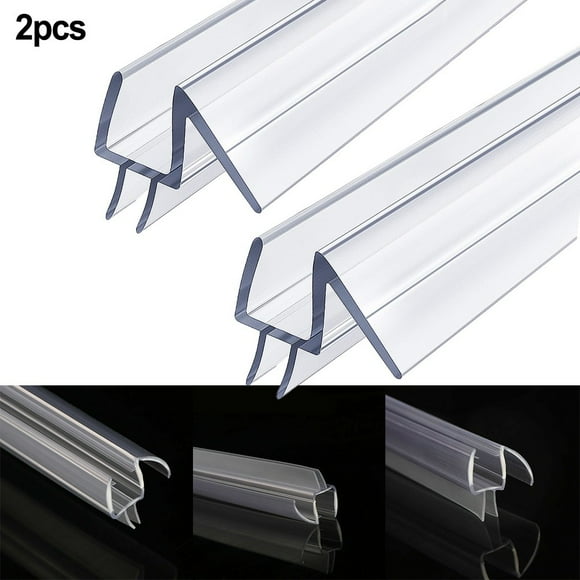 2-Pack Shower Door Bottom Seal Sweep for Frameless Glass Rail