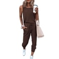 thumbnail image 1 of Conjunto Deportivo PRETTYGARDEN de Dos Piezas Marrón sin Mangas Talla L - M, 1 of 5