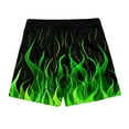 thumbnail image 5 of Ecqkame Men's Swim Shorts Casual Loose Flame Printing Loose Sports Shorts Fashion Elastic Waist Drawstring Beach Shorts Green XXXL, 5 of 9