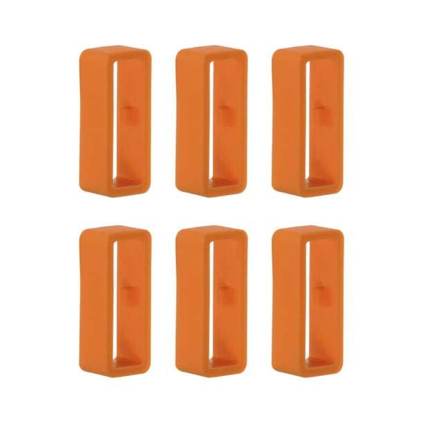 6uds Reloj Correa Lazo Cierre Anillos 18mm Caucho Reloj Soporte Guardián Silicona para Reloj Correa, Naranja Rojo