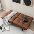 thumbnail image 3 of Costway Convertible Futon Sofa Bed Memory Foam Couch Sleeper with Adjustable Armrest Brown, 3 of 10