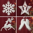 thumbnail image 3 of Copo de nieve 3D que cuelga decoraciones de Navidad Adornos para árboles de Navidad decoraciones para fiesta de Navidad copos de nieve blancos colgante de Navidad, 3 of 4