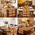 thumbnail image 6 of Orange Checked Fall Cotton Linen Rectangle Table Runners 13"x72", Thanksgiving Buffalo Plaid Coffee Table Runner Dresser Scarves Luxury Table Runners for Wedding Party Banquet Dinner Decor, 6 of 8