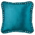 thumbnail image 1 of Funda de cojín decorativa de 30 x 30 cm (12 x 12 pulgadas) azul, funda de terciopelo, hecha a mano, color liso - Crystal Palace azul turquesa, 1 of 5