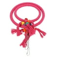 thumbnail image 4 of Cotton Rope Bird Biting Toy  Hanging Ring, Durable And Portable Bird Hanging Perches Swings Toy, For Parrotlet Budgie Cockateil Cockatoo Pet  Rose Red, 4 of 8
