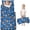 Boxer and Dog Paw Print Blue Pattern, variant on Boston Terrier and Sun Gray Pattern Teens Toddler Nap Mat with Pillow, Sleeping Mat Bag for Preschool Daycare 59"x22"