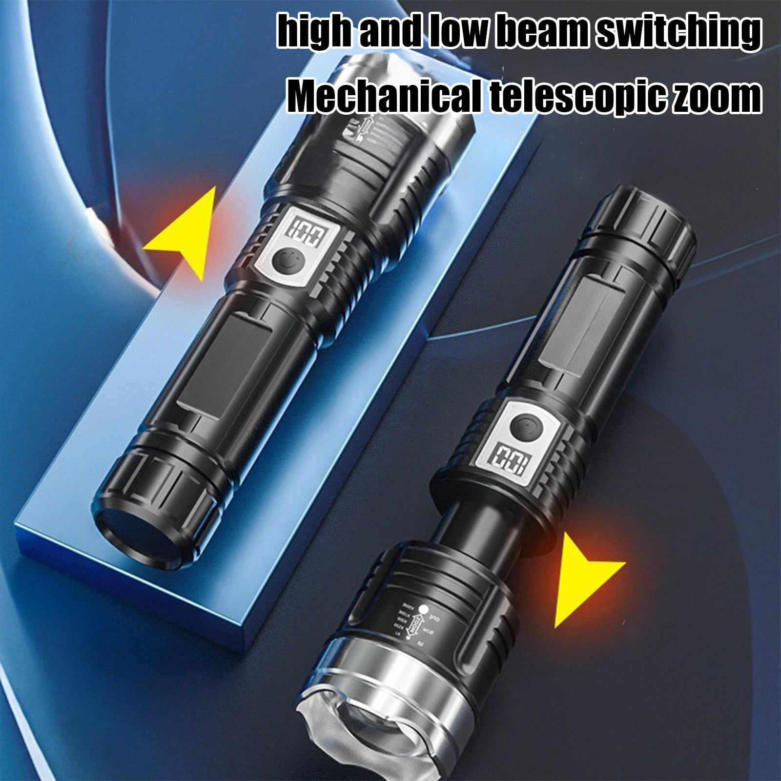 YUNAFFT Rechargeable Flashlights High Lumens 1000000 2 Modes High/Low, Super Bright Magnetic LED Flashlight Long Distance 3280FT