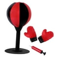 thumbnail image 3 of harayaa Desktop Punching Bag Durable with Suction Base Mma Fitness Boxing Speed Ball Black Red w Gloves, 3 of 9