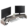 thumbnail image 1 of J JACKCUBE DESIGN Rustic Wood Dual Monitor Stand with Adjustable Angle Riser 2 Monitors Office Desk Organizer Computer Table top Screen Shelf for PC TV Laptop - MK547A, 1 of 7