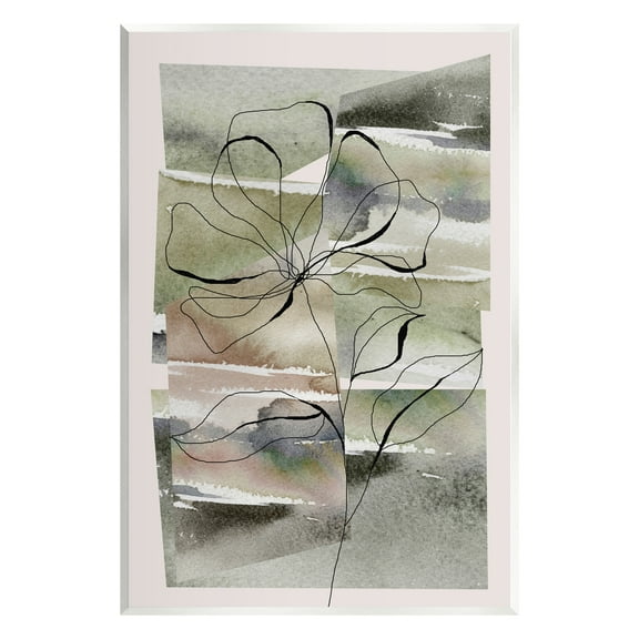 Stupell Industries Abstract Flower on Green Botanical & Floral Painting Unframed Art Print Wall Art, 10 x 15