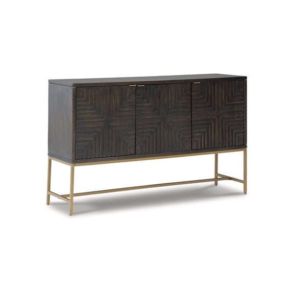 Signature Design by Ashley Contemporary Elinmore Accent Cabinet Brown/Gold Finish