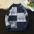 thumbnail image 1 of TIMIFIS Chandail Graphique de Noël pour Hommes Col Rond Manches Longues Tricot Torsadé Doux Confortable Ample Mode Hauts Élégants, 1 of 4