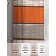 thumbnail image 6 of Coastal Style Sheer Curtains 63 inches Long 2 Panels Set Vintage Orange Brown Stripe Wood Grain Sheer Window Curtain Rod Pocket Voile Drapes for Living Room/Bedroom, Each 52" W x 63" L, 6 of 7