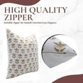 thumbnail image 3 of Hand Block Print Off-White linen Pillow Cover By Fabdivine for living room, 26X26, 7 Patti, 3 of 7
