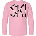thumbnail image 3 of Inktastic Ski Rough Text Long Sleeve Youth T-Shirt, 3 of 5