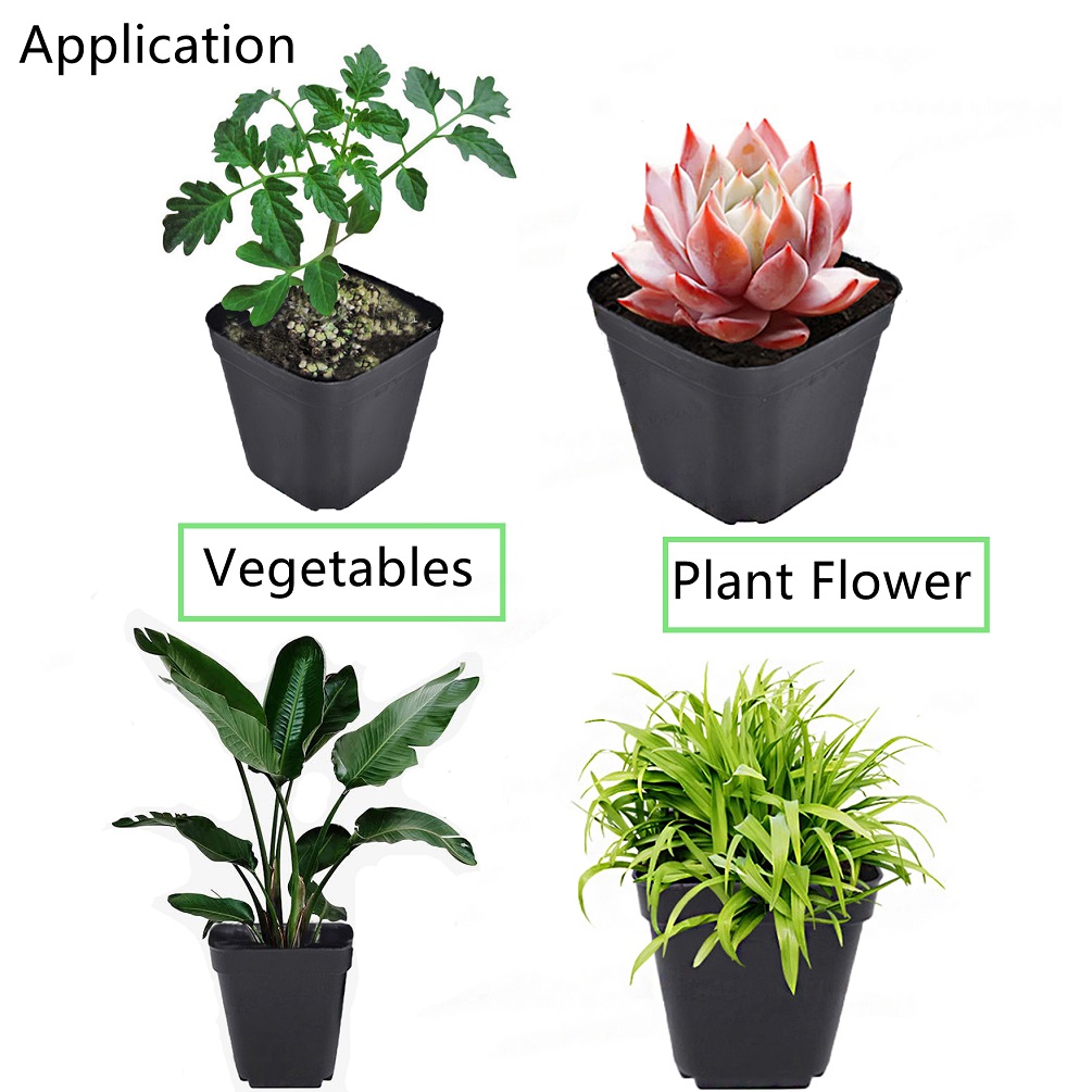 100 Pack Plastic Square Nursery Pot Flower Pots Durable Reusable Planter for Seeds Starting and Succulents