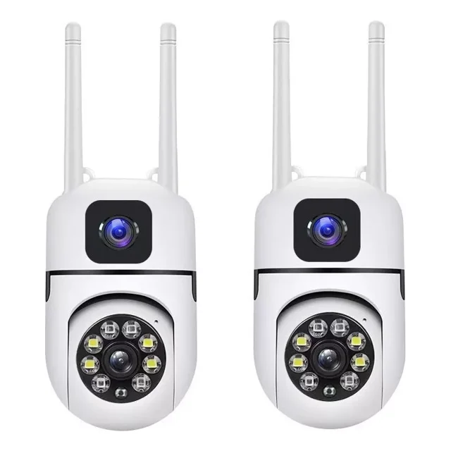 2pcs Cámara Wifi 4k 8mp, Pantalla Dual De Doble Lente Yi Iot