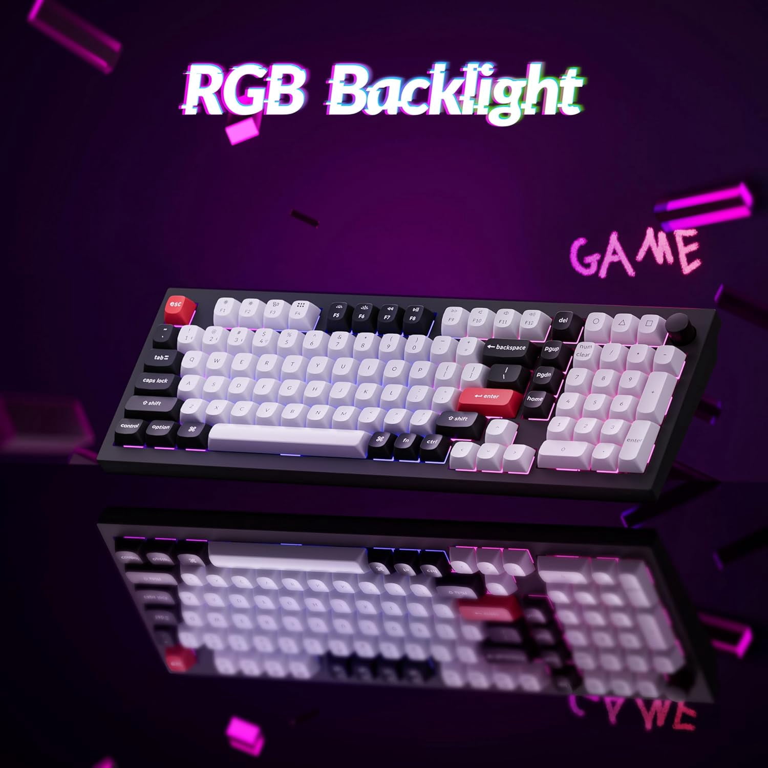 Keychron Q5 HE 96% QMK Wireless Custom Hall Effect Gateron Magnetic Switch RGB Keyboard for Mac Window & Linux Black