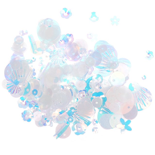 FRCOLOR Sequin Decals Crafts 2 Pack Colorful Profiled Sequins DIY Material Jewelry Accessory Sequin Decals Glass Spacer Beads Pearls Set for Jewelry Costume Craft (10g/Pack, Beige),0.79"X0.47"X0.04"