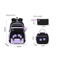 thumbnail image 3 of Weebloom Large School Backpack With Lunch Box Pencil Case For Kids Boys Girls Cute 3Pcs School Bags Set Daypack Bookbag Elementary Middle High School Pink, 3 of 5