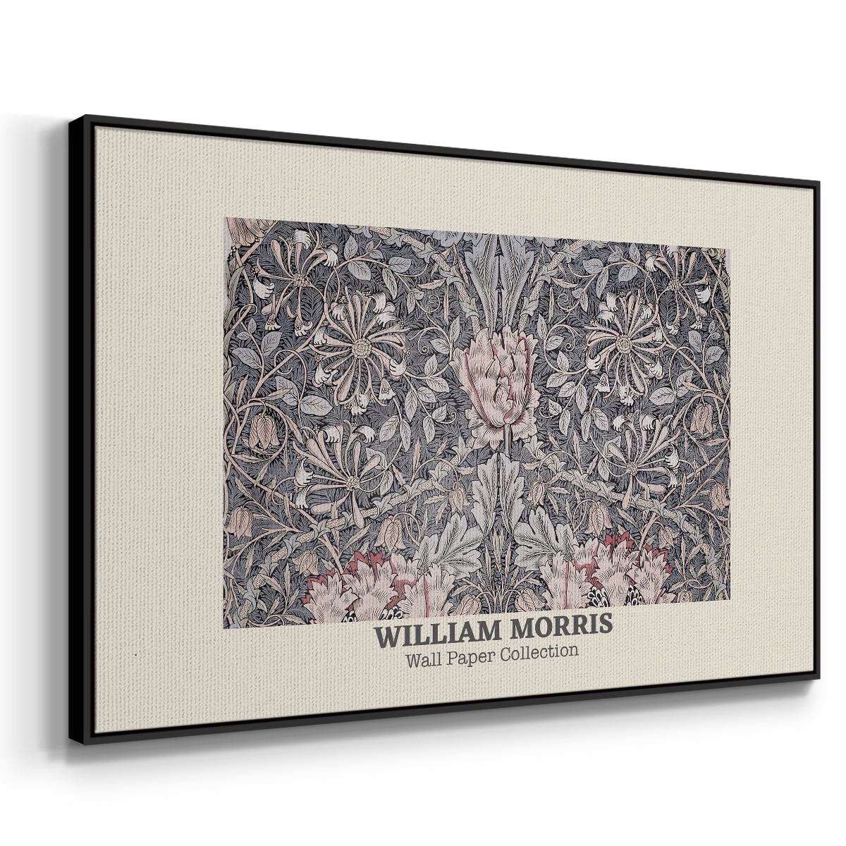 Vintage Abstract Print-XLV Framed in Black Wood Gallery Wrapped Canvas 27 in. x 41 in.
