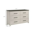 thumbnail image 3 of Roundhill Furniture Realynn 6-Drawer Bedroom Dresser, Off-White Finish, 3 of 10