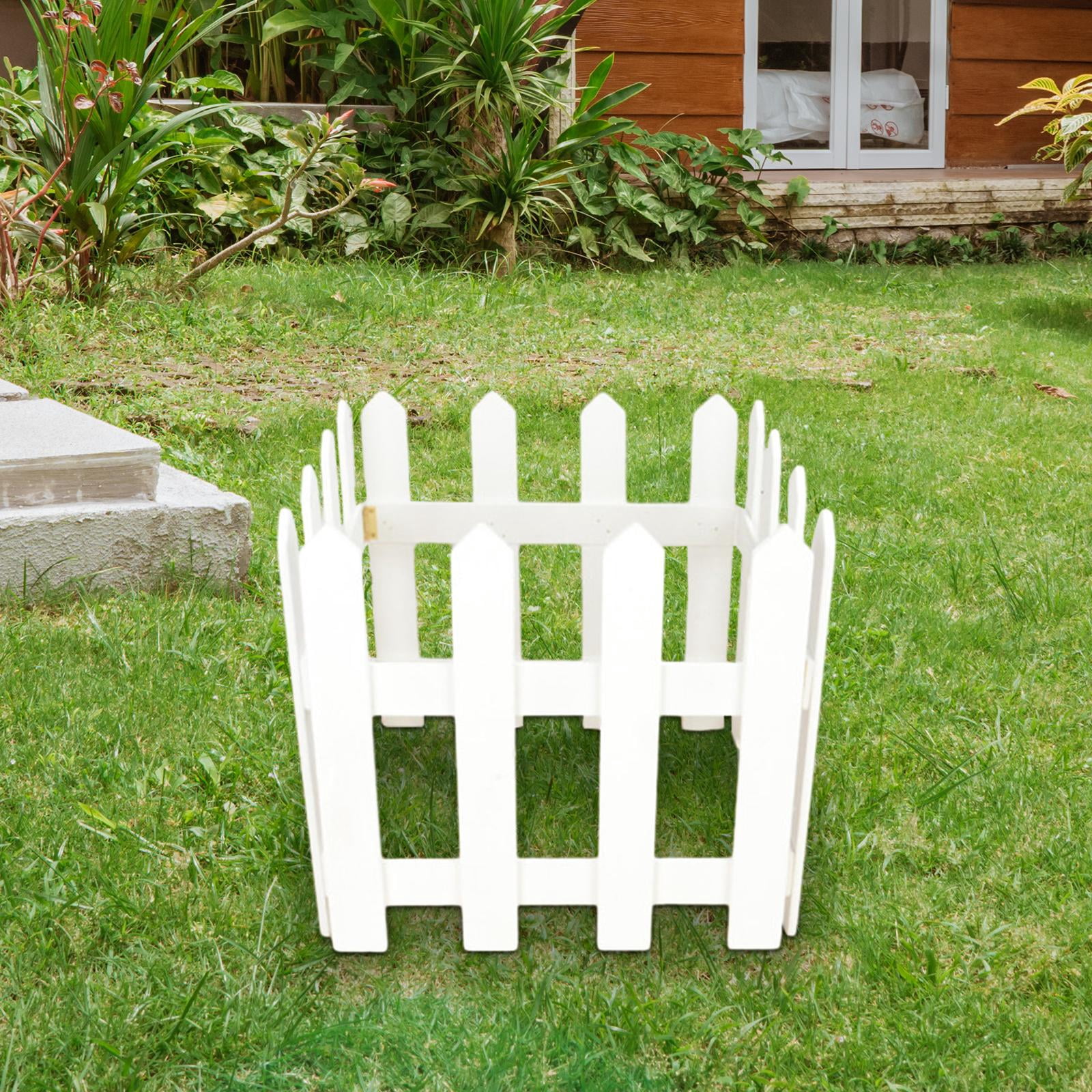 Colaxi Landscape Edging Border Fence Wood Fence DIY Gardening Wooden Garden Fence,Picket Fence for Edgings Flowerbeds, Plant Borders White Height 30cm