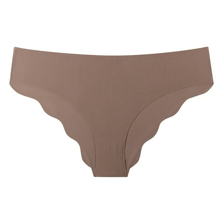Xiaoxatg Panties for Women s Seamless Ice Silk Underwear Cloud Flounces Low Waist Plus Size Briefs Yoga Sports Underwear Leather Panties for Women