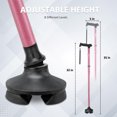 thumbnail image 5 of Rehaescort Walking Cane with Travel Bag for Aldult,Adjustable Walking Sticks,Hiking Sticks Lightweight Pivot Tip for Men and Women,Pink, 5 of 8