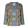 thumbnail image 4 of Pompotops Hauts d'Été Décontractés Sexy à Manches Longues Col en V pour Femmes Blouses en Solde, 4 of 6