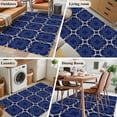 thumbnail image 5 of 3'x5' Area Rugs, Navy Blue Boho Indoor Outdoor Area Rug for Living Room Bedroom, Farmhouse Abstract Floral Aesthetic Washable Bathroom Rugs Kitchen Floor Carpet Mats Home Decor Aesthetic, 5 of 8