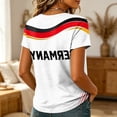 thumbnail image 5 of 2026 Soccer Cup Fan Jersey for Women, V-Neck Short Sleeve T-Shirt with Country Flag & Letter Print, Breathable Casual Sports Tee Pullover Top, 1 PC Black L, 5 of 5