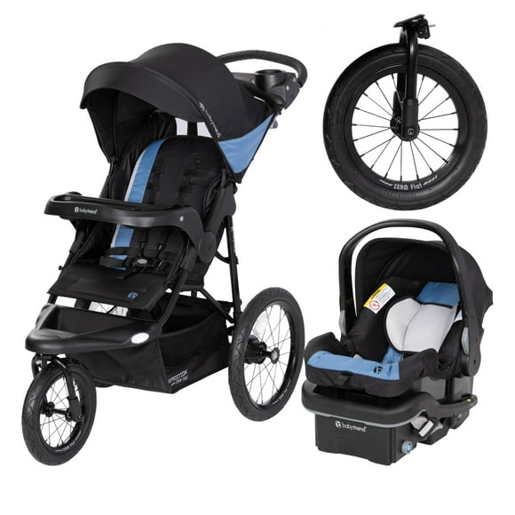 Sistema de viaje Baby Trend Expedition® Zero Flat Jogger con luces LED, azul tablero