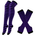 thumbnail image 3 of Uooqdmx Thigh High Socks, Striped Socks, Cute Socks, Boot Stockings for Women, Leg Warmers Y2k, Mint Green One Size, 3 of 3
