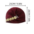thumbnail image 2 of Fgnfyis Women Hat Ruffle Cancer Chemo Turban Wrap Cap Scarf Shawl Bomber Hats Wine, 2 of 2